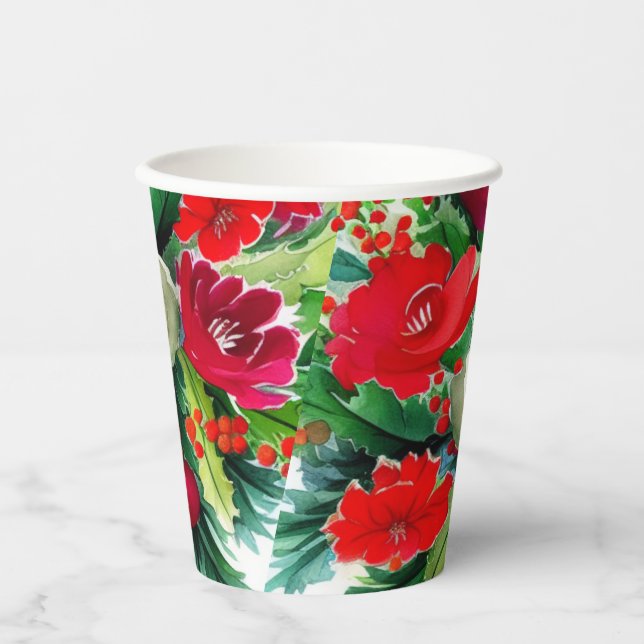 WeihnachtsBouquet Pappbecher (Vorderseite)