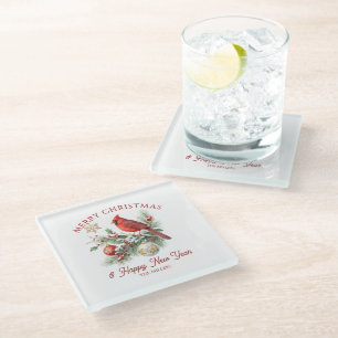 Weihnachtsbouquet Roter Robin Benutzerdefinierte T Glasuntersetzer
