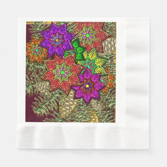 WeihnachtsBouquet Serviette (Vorderseite)