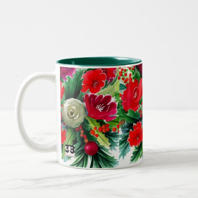 WeihnachtsBouquet Zweifarbige Tasse (Links)