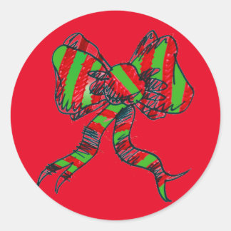 Weihnachtsbow-Stickers Runder Aufkleber