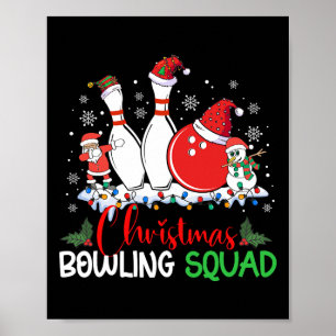 WeihnachtsBowling Squad Xmas Lights Santa Bowling Poster