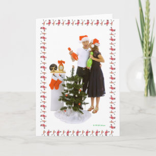 WeihnachtsBowlings-Liebhaber Feiertagskarte