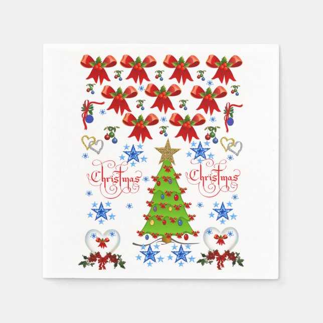 Weihnachtsboxen santa Claus napkins Party rot Serviette (Vorderseite)