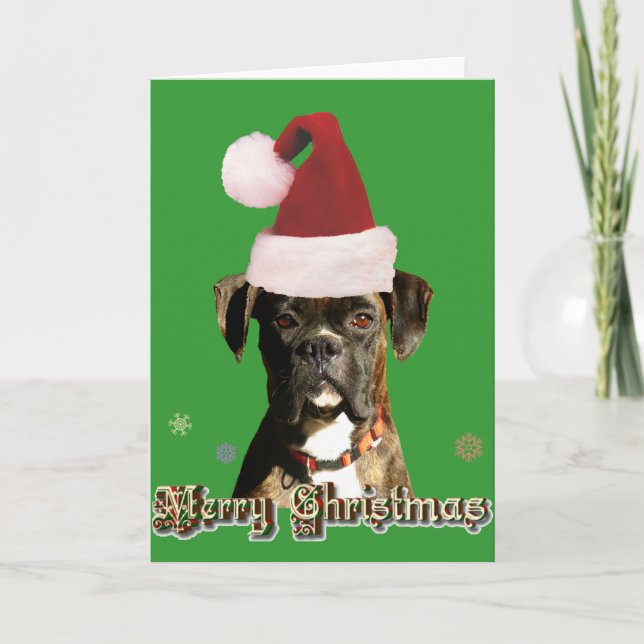 Weihnachtsboxer-Grußkarte Feiertagskarte (Vorderseite)