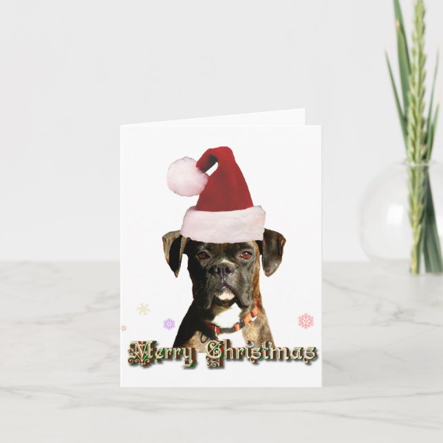 Weihnachtsboxer notecard feiertagskarte (Vorderseite)