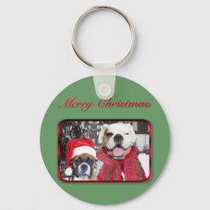 Weihnachtsboxer Schlüsselanhänger
