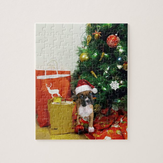 Weihnachtsboxer Welpe (Vertikal)
