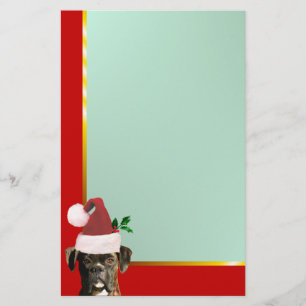 Weihnachtsboxerhund stationär briefpapier