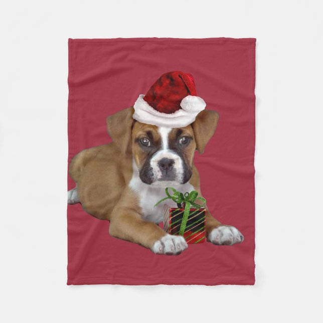 WeihnachtsboxerhundeFleecedecke Fleecedecke (Vorderseite)