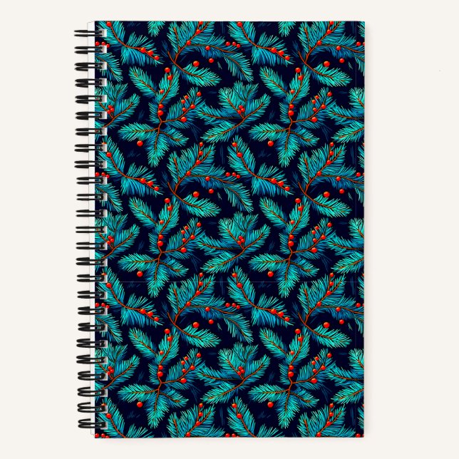 Weihnachtsbrand-Muster-82397 Notizbuch (Vorderseite)
