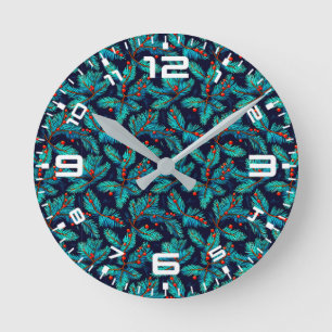 Weihnachtsbrand-Muster-82397 Runde Wanduhr