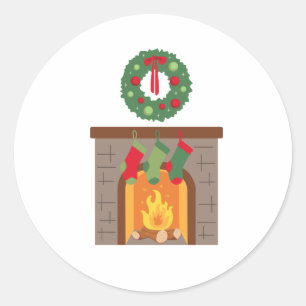 Weihnachtsbrand Runder Aufkleber