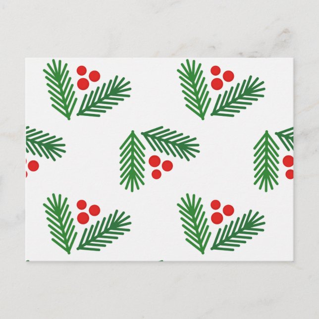 Weihnachtsbranntbeeren Feiertagspostkarte (Vorderseite)