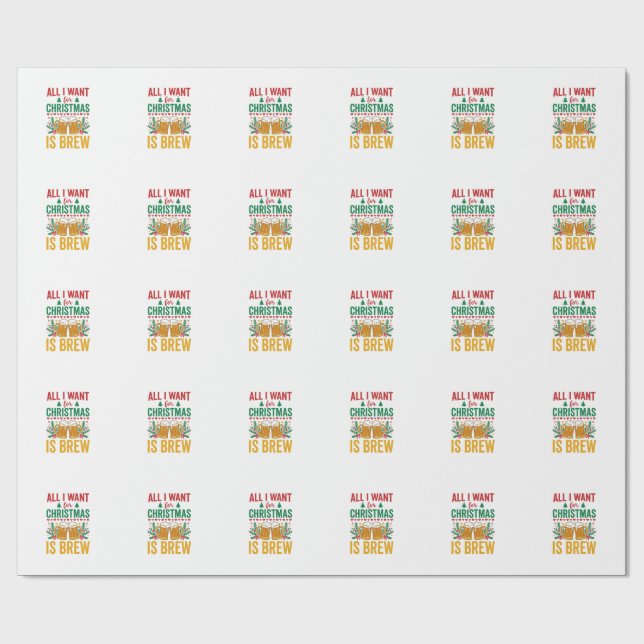 Weihnachtsbrau-Getränkedesign für Feiertage Geschenkpapier (Flach)
