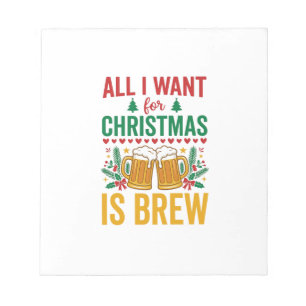 Weihnachtsbrau-Getränkedesign für Feiertage Notizblock