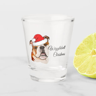 Weihnachtsbraun-Art-Bulldog-Wigglebutt Schnapsglas