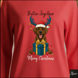 Weihnachtsbrauner Labrador-Geschenk-Grafik-Rentier Tri-Blend Shirt