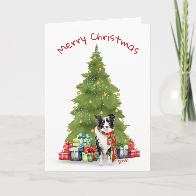 Weihnachtsbräuner mit Geschenken Feiertagskarte (Vorderseite)