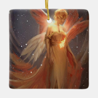 Weihnachtsbrennengel Keramikornament