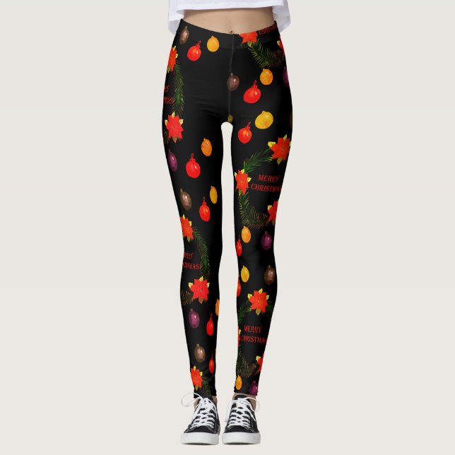 Weihnachtsbrennung Leggings (Vorderseite)