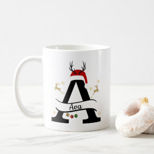 Weihnachtsbrief A Initial – Festliches Urlaubsdesi Kaffeetasse