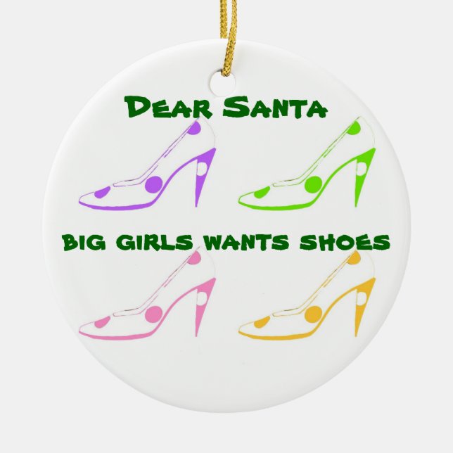 Weihnachtsbrief an den Weihnachtsmann für Schuhlie Keramikornament (Vorne)