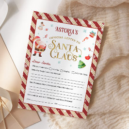Weihnachtsbrief an den Weihnachtsmann Personalisie Einladung