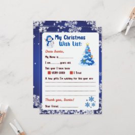 Weihnachtsbrief an den Weihnachtsmann Winter Wonde Einladung