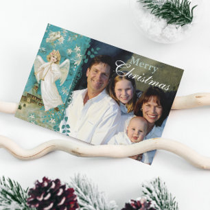 Weihnachtsbrief auf der Rückseite Engel Weihnachts Einladung
