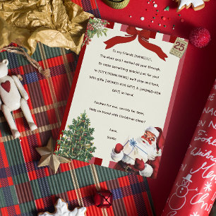 Weihnachtsbrief für Geschwister im Reim von Santa Einladung