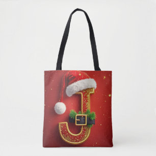 Weihnachtsbrief J Monogramm Festkranz 🎅 Tasche