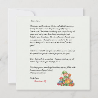 Weihnachtsbrief vom Weihnachtself Einladung