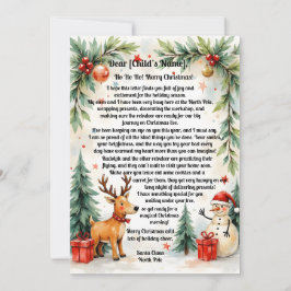 Weihnachtsbrief vom Weihnachtsmann Feiertagskarte