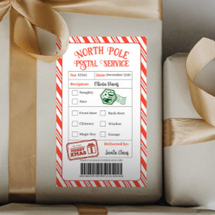 Weihnachtsbrief von Santa Nordpol Zustellung Rechteckiger Aufkleber