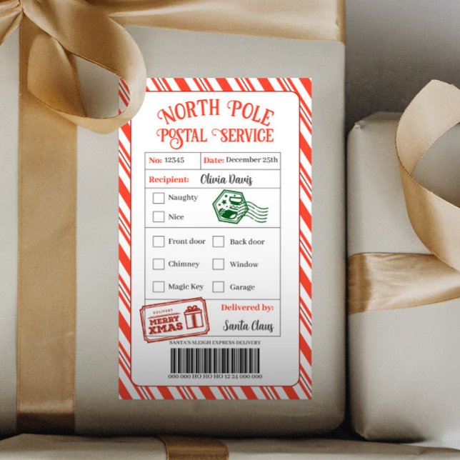 Weihnachtsbrief von Santa Nordpol Zustellung Rechteckiger Aufkleber (Von Creator hochgeladen)