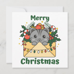 Weihnachtsbrief Wintertiere Katzen Einladung