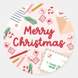 Weihnachtsbriefe & Briefe an den Weihnachtsmann -  Runder Aufkleber