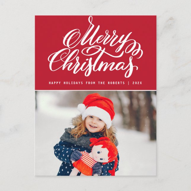 Weihnachtsbriefe für Fotos Postkarte (Vorderseite)