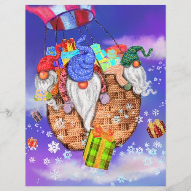 Weihnachtsbriefe mit Gnomes gibt Geschenke Briefbogen (Rückseite)