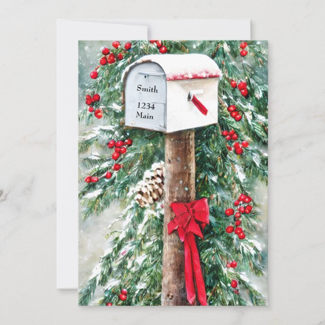 Weihnachtsbriefkasten personalisierte Weihnachtsfe Feiertagskarte (Vorderseite)