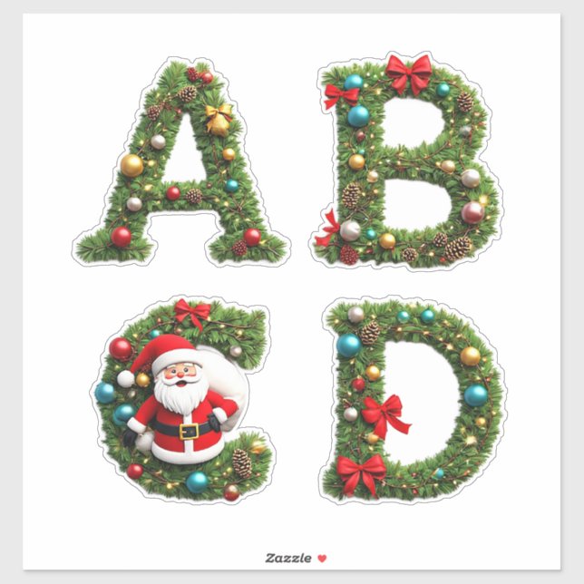 Weihnachtsbriefkränze Aufkleber (Blatt)