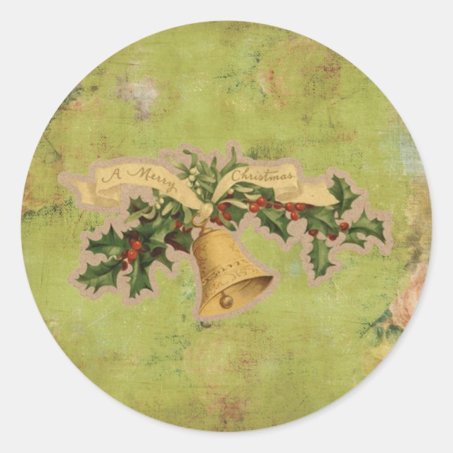 Weihnachtsbrille Runder Aufkleber (Vorderseite)