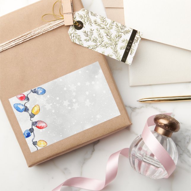 Weihnachtsbrille, Saitenlicht, Urlaubssendung Rechteckiger Aufkleber (Schenken)