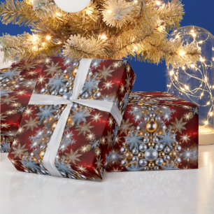 Weihnachtsbrille Schneeflocken Geschenkpapier