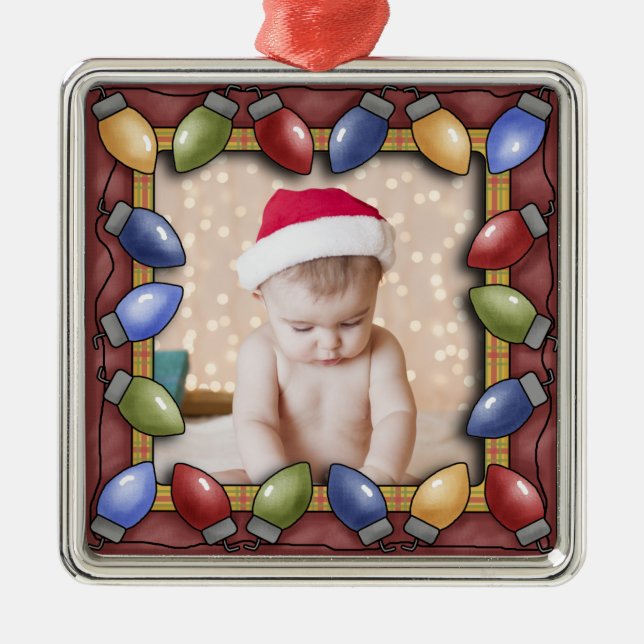 Weihnachtsbrillen Foto Rahmen Ornament (Vorne)