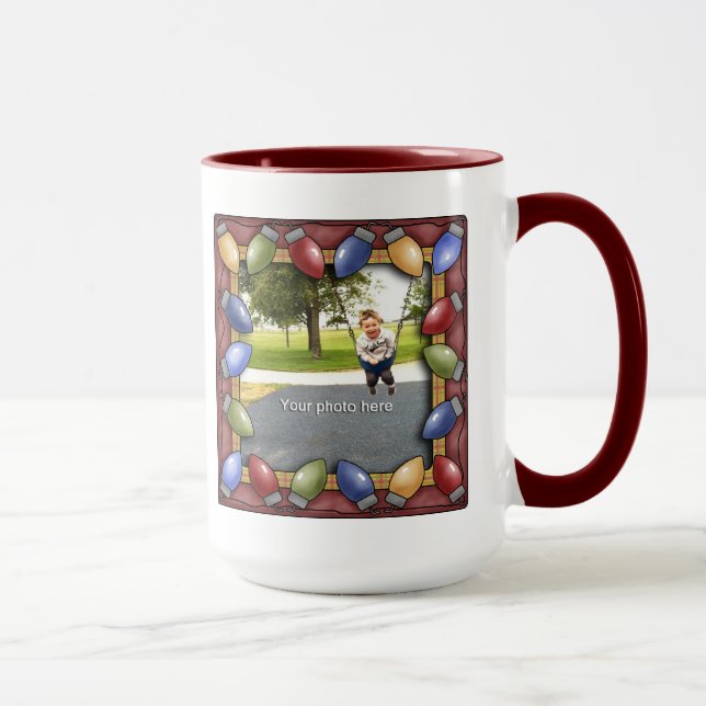 Weihnachtsbrillen Foto Tasse (Rechts)