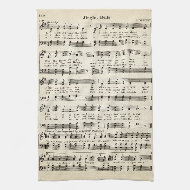 Weihnachtsbrötler-Musik Geschirrtuch (Vertikal)