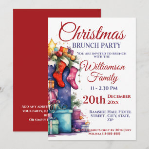 Weihnachtsbrunch Santa Sack Einladung