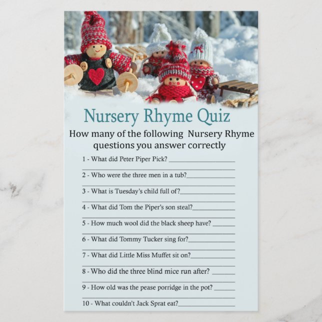 Weihnachtsbrunnen Kinderzimmer Rhyme Quiz Babydusc (Vorderseite)